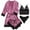 Purple, variant on Hrsba Womens Winter Robes,Pajama Set for Women 4 Piece Heart Print Satin Camisole Dress with Lace and Short Sleeve Home Sleepwear