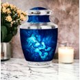 thumbnail image 5 of JAGASY Blue Memorial Urns for Men - Sky Blue Urn for Ashes Adult Male & Female - Large Decorative Urn for Ashes for Women - Funeral Cremation Urns for Husband - (10 Inch), 5 of 7