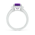 thumbnail image 2 of ANGARA Natural 2.9 ct Amethyst Engagement Ring with Diamond Halo in 14K White Gold for Women (Size-10x8mm) | February Birthstone, Anniversary, Jewelry Gift for Women | Natural Amethyst Ring, 2 of 8