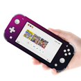 thumbnail image 2 of POBUDS Switch Skin | Sticker Wrap Vinyl Decal | Set Compatible with Nintendo Switch ( Switch OLED Model, Dark Purple Vector Blur Pattern), 2 of 5