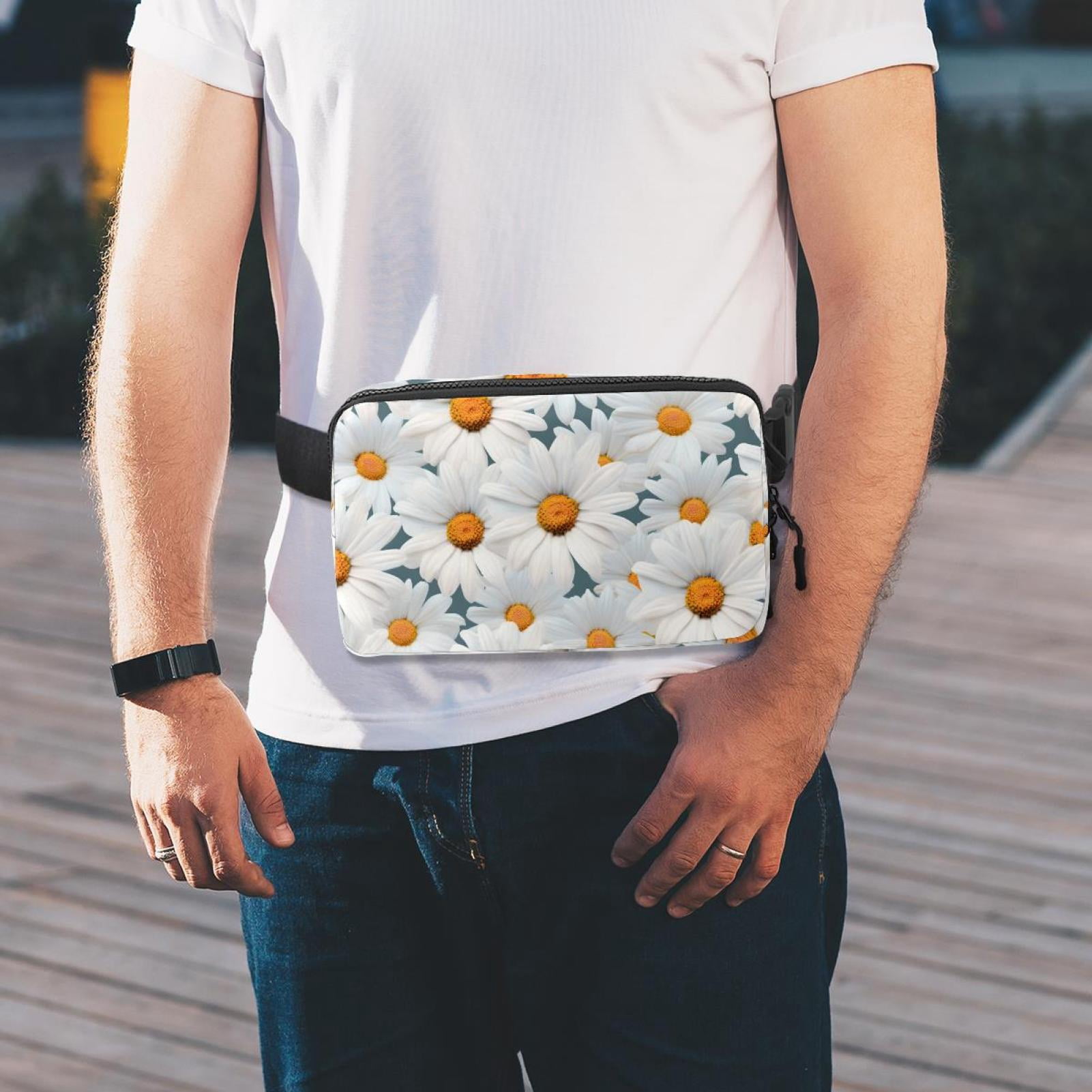 Daisies Lightweight, Adjustable Running Belt with Extension Strap, Unisex Waist Bag, Fanny Pack, Cross Body Bag