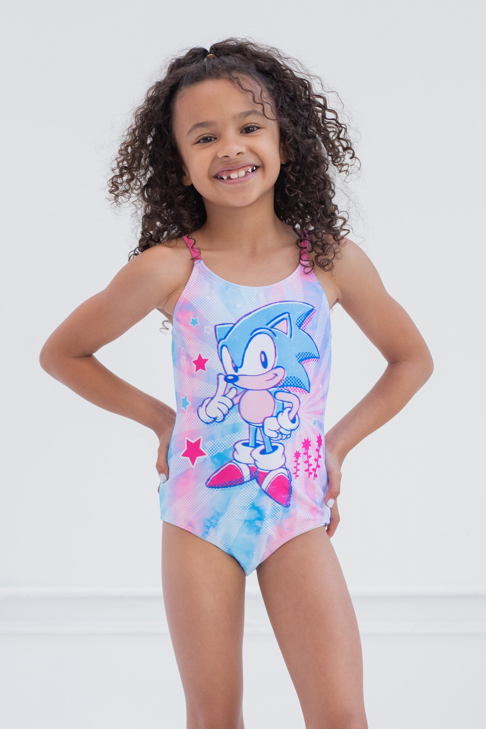 SEGA Sonic The Hedgehog Big Girls One Piece Bathing Suit Little Kid to Big Kid