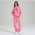 thumbnail image 5 of WTOBBY Women's Halloween Themed Pullover Hoodie and Jogger Pants Set, Cozy Casual Graphic Print Two Piece Lounge Wear for Women,Pink 2XL, 5 of 5