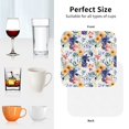 thumbnail image 5 of Leather Coasters with Heat-resistant for Drinks, Lilies Flowers Purple Yellow Cup Coasters Cup Pad Mat for Tabletop Protection, Coffee Table, Office Desk and Housewarming Gift, 5 of 5