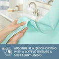 thumbnail image 5 of TOWN & COUNTRY BASICS 4-Piece Waffle Woven Terry Stripe Bath Towel Set, 30x56-Inch, 100% Cotton, Quick Dry, Aqua, 5 of 8