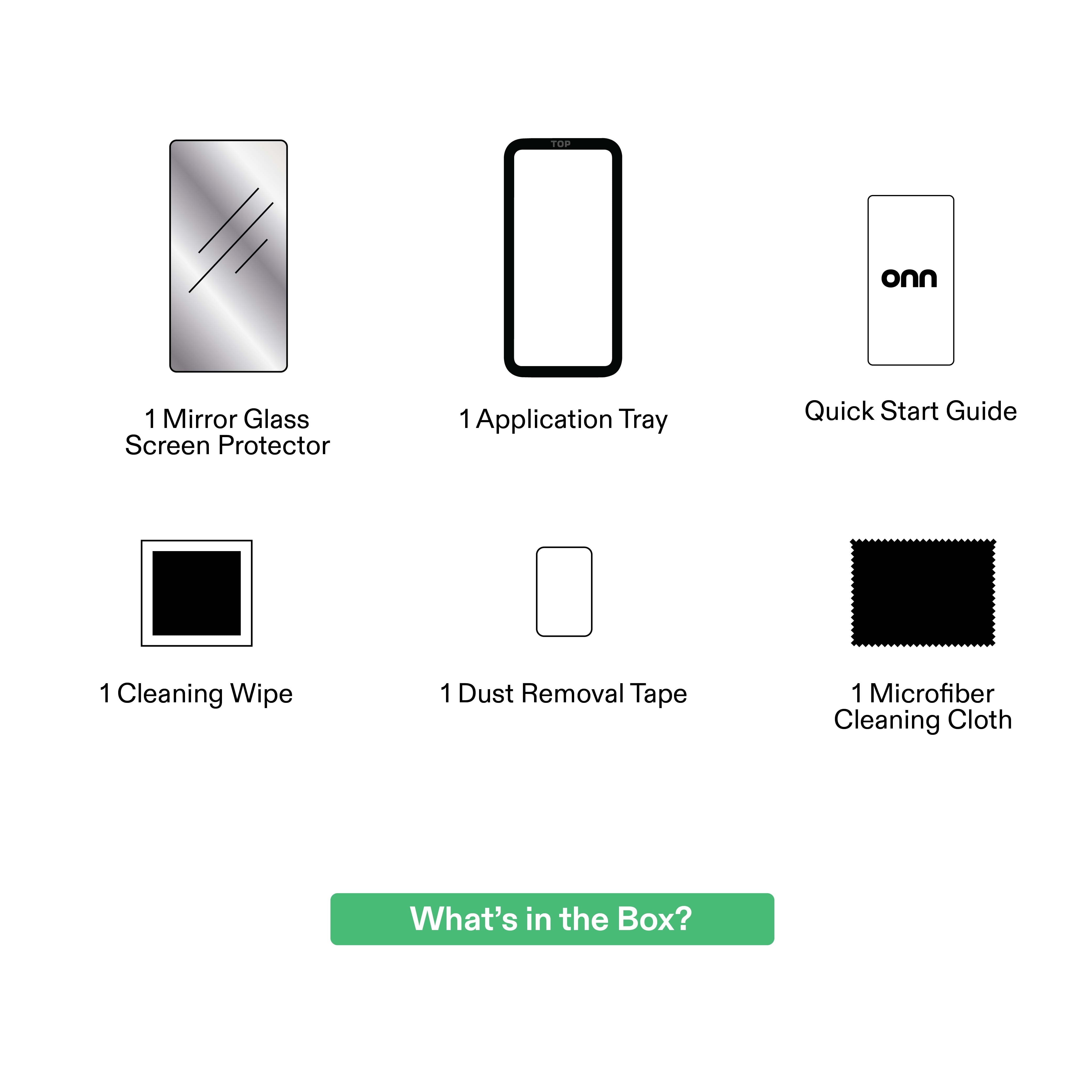 onn Mirror Glass Screen Protector for iPhone 18 Pro Max with Easy Application Tray - Silver Mirror Finish