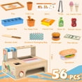 thumbnail image 2 of Juego de comida de madera plegable con mostrador de sándwiches, 56 piezas, 2 of 8