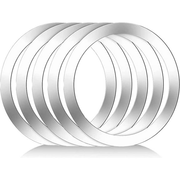 Allytech 5Pcs Magnetic Phone Ring Holder for MagSafe, Universal Metal Rings Sticker Compatible for Magsafe Magnetic iPhone 14/13/12 Mini Pro Max,for Galaxy S23/S22/S21 Ultra and Phone Case - Silver