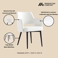 thumbnail image 4 of Manhattan Comfort Tremont Leatherette Dining Arm Chair with Metal Legs in White, 4 of 10
