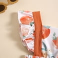 thumbnail image 4 of Otqutp Baby Girls Peach Print Ruffle Fly Sleeve Back Crawl Suit Romper Set Sleeveless First Bodysuit Floral Overall Spring Summer Outfits(a-Orange,9M), 4 of 6