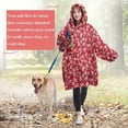 thumbnail image 4 of Wearable Oversized Blanket,Red Christmas HO Pattern Wearable Blanket Hoodie for Adults,Cozy Hooded Blankets with Super Pockets,Super Warm Fuzzy Pullover for Women & Men, 4 of 6
