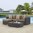 thumbnail image 2 of Lounge Sectional Sofa and Table Set, Rattan, Wicker, Dark Brown Brown, Modern Contemporary Urban Design, Outdoor Patio Balcony Cafe Bistro Garden Furniture Hotel Hospitality, 2 of 6