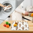 thumbnail image 3 of Yayeee Dish Drying Mat for Kitchen Counter 16" x 18" Microfiber Super Absorbent Coffee Decorative Pad, Brown Ice Cream Pattern, 3 of 9