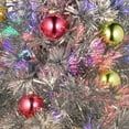 thumbnail image 6 of National Tree Company 32 in. Fiber Optic Tinsel Christmas Tree w/ Ornaments, Silver, 6 of 6