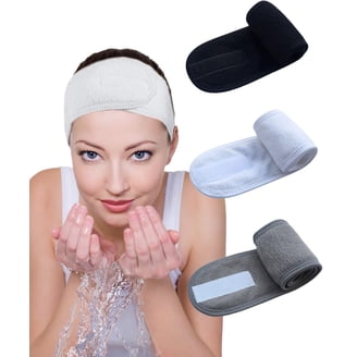 Extra Wide Non Slip Headbands 3.15in Wide with Teeth 5 Pack Elastic Thick 3 Pieces Face Wash Headband and Wristband Set, Spa Headband  main image 4