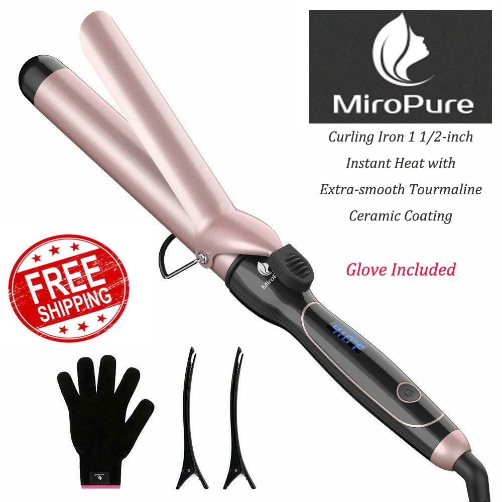 MiroPure Curling Iron 1 1/2inch Instant Heat Tourmaline Ceramic Coatin