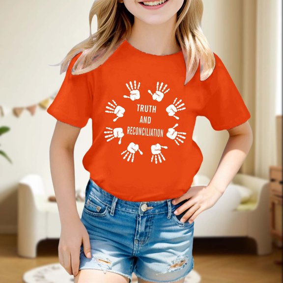 Crewneck Sweatshirt Kids Comfort Pocket Crew Neck Hoodless Sweatshirt Long Sleeve Pullover Orange 4-5 Years
