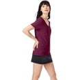thumbnail image 3 of The Hanes Ladies 45 oz, 100% Ringspun Cotton nano-T V-Neck T-Shirt - MAROON - XL, 3 of 4