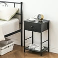 thumbnail image 2 of DSSTYLES Nightstand with Drawer and Shelf, Wood End Table Side Table Beside Table Nightstands for Bedroom Living Room College Dorm, Black, 2 of 9