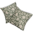 thumbnail image 7 of Sage Green Floral Pillow Covers 18x18 Set of 2 Brown Cream Vintage Flower Block Print Pattern Decorative Throw Pillowcases Outdoor Rustic Farmhouse Square Cushion Cases Decor for Home Couch Sofa Bed, 7 of 7