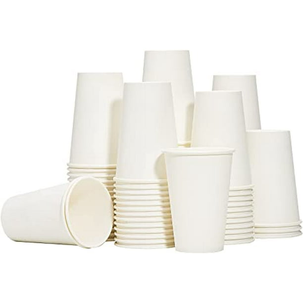 ShenMo Gobelets à café en papier jetables 12 oz [lot de 100], gobelets en  papier à café chaud blanc de 12 oz, style papier épaissi 