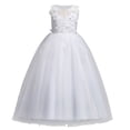 thumbnail image 5 of Glisme Big Girls Dress Solid Color Sleeveless Crew Neck Performance Formal Princess Girls Dresses, 5 of 6