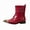 Red, variant on Men's Metal Toe Ankle Boots, Fashion Croc-Embossed Leather Booties with Double Buckle Straps, Lace-Up Side Zipper Western Boots