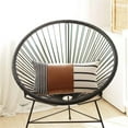 thumbnail image 1 of HomeRoots 399423 Geometric Rustic Brown Faux Leather Lumbar Pillow, Multi Color, 1 of 1