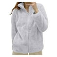 thumbnail image 1 of GDREDA Veste Unie pour Femmes, Col à Fermeture à Glissière, Vêtement d'Extérieur Confortable, Gris, m, 1 of 3
