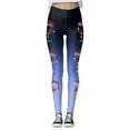 thumbnail image 3 of MKLEKYY Leggings de yoga para mujer, leggings para entrenamiento, leggings con estampado navideño, pantalones con bloques de color, leggings suaves y elásticos. 2202, 3 of 4