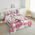 thumbnail image 3 of Manfei Cute Cartoon Snowman Bedding Comforter Set,Merry Christmas Twin Comforter Sets,Pink White Gray Bedding Set For Girls Kids,Ultra Soft Home Decor Reversible,2-Piece, 3 of 8