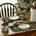 thumbnail image 4 of Smile Snowman Birds Trees Christmas Placemats Set of 4, 12x18 Inch Seasonal Black, 4 of 6