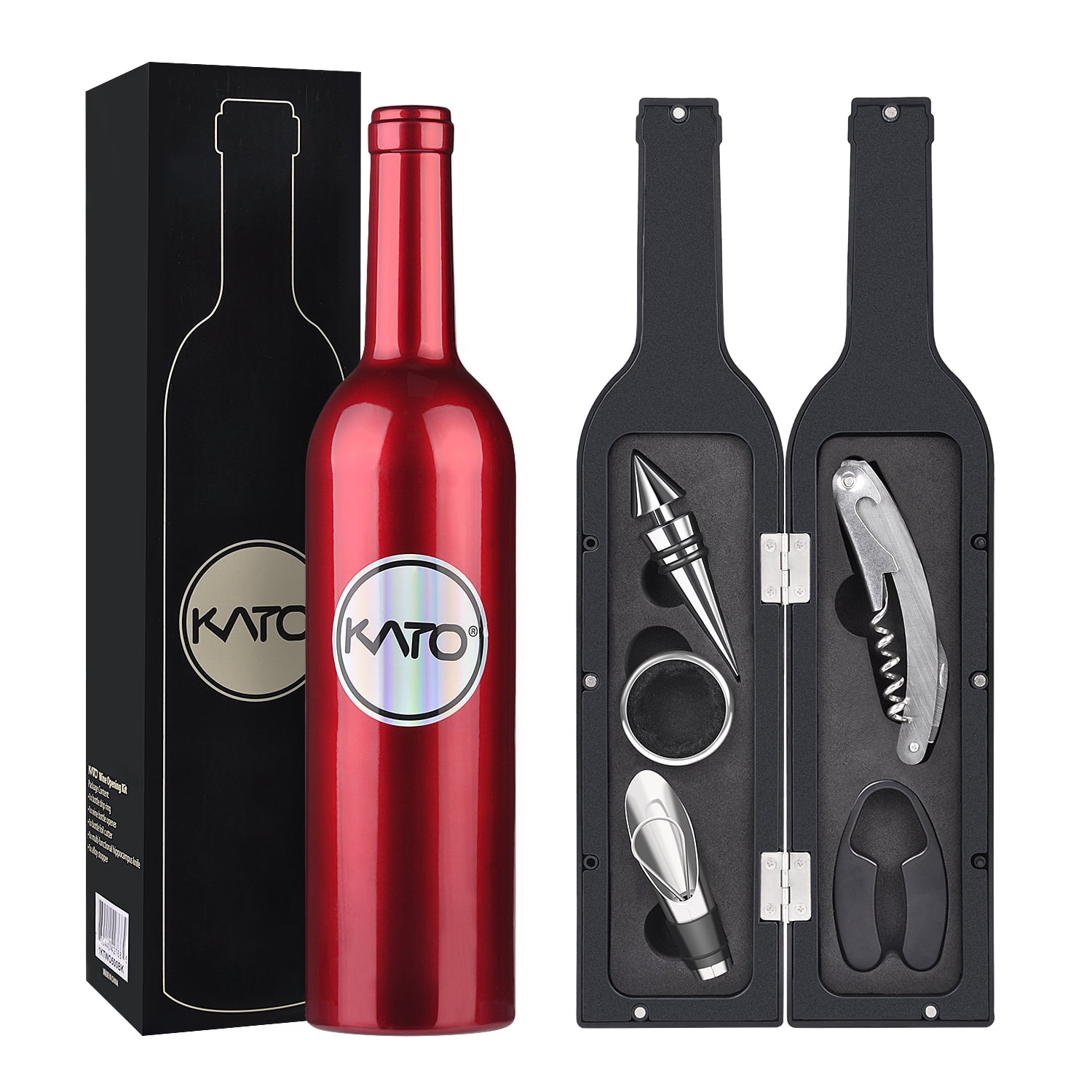 Kato 5 Pcs/set Deluxe Wine Accessory Gift Set Wine Bottle Corkscrew