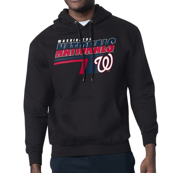 Men's Starter Black Washington Nationals Logo Push Graphic Hoodie