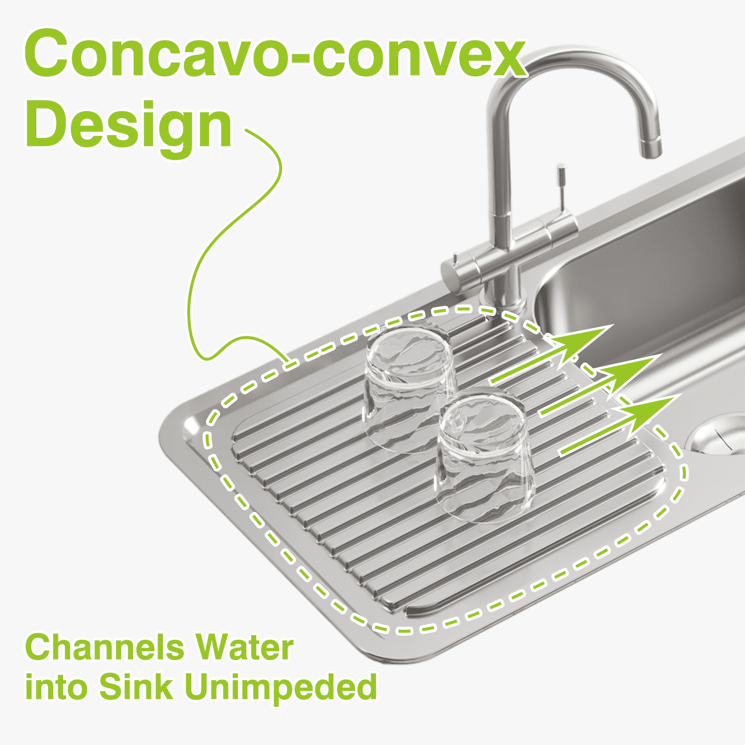 Naiture Drop-In Kitchen Sink, Rectangular Single Bowl Top Mount Sink, 21-Gauge 304 Stainless Steel, 37-3/4" X 17" with Left Drainboard and Single Faucet Hole