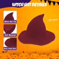 thumbnail image 3 of Women's Knitted Witch Hat, Wool Blend Pointed Spire Cap with Wide Brim, Fall Fashion Beanie for Everyday Wear, Halloween Cosplay & Masquerade (Red), 3 of 7
