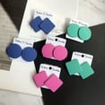 thumbnail image 4 of HOOUN Fashion Candy Color Earrings Jewelry Frosted Spray Paint Women Ear Studs -Light Blue, 4 of 9