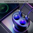 thumbnail image 7 of AOOOWER 4 in 1 Cigarettes Lighter Splitter USB Car Charger Adapter 2 Socket Power Outlet, 7 of 7