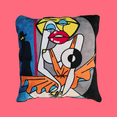 thumbnail image 2 of Floorora Traditional 18x18 Marilyn Women Portrait Decorative Pillow Cover, Blue, 2 of 3