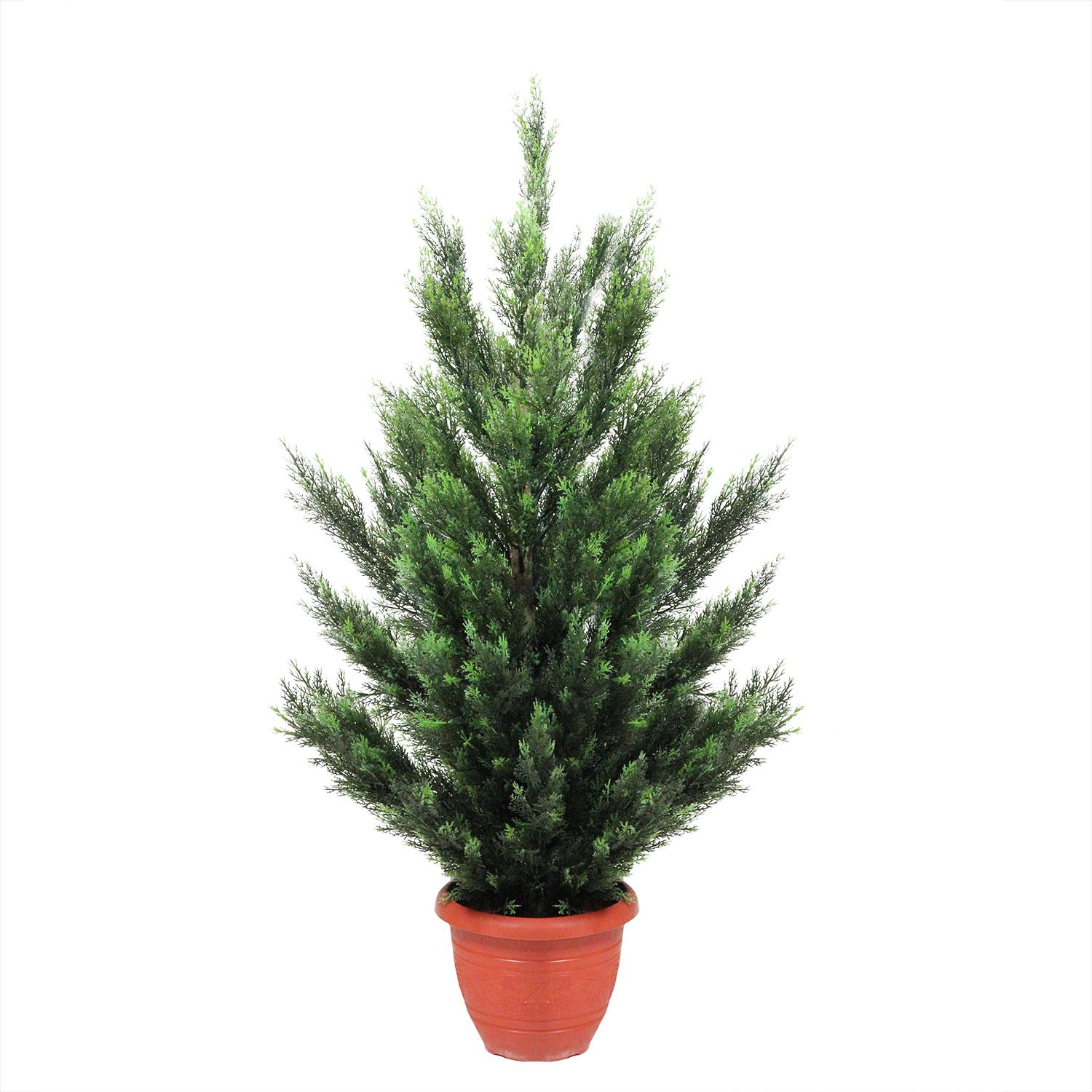 4' Potted TwoTone Artificial Cypress Tree