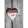 thumbnail image 2 of Peck, Gail 17x24 Black Ornate Wood Framed with Double Matting Museum Art Print Titled - Pink Woodcut Heart II, 2 of 4