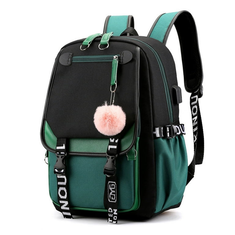 School Backpack with USB Charging Port Anti-Theft Large Sports Travel Bag Girls Bookbag Schoolbag