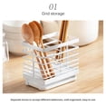 thumbnail image 2 of Cocina Creativa Sin Perforaciones, Encimera Montada En La Pared, Soporte De Palillos De Hierro De Doble Propósito, Estante De Drenaje De Almacenamiento De Palillos De Diseño Hueco Monstrate HA018830-00, 2 of 7