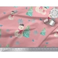 thumbnail image 2 of Soimoi Orange Poly Georgette Fabric Snowman & Tree Christmas Print Fabric by Yard 52 Inch Wide, 2 of 5