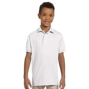 Jerzees Youth 5.6 oz, 50/50 Jersey Polo with SpotShield - White - Small