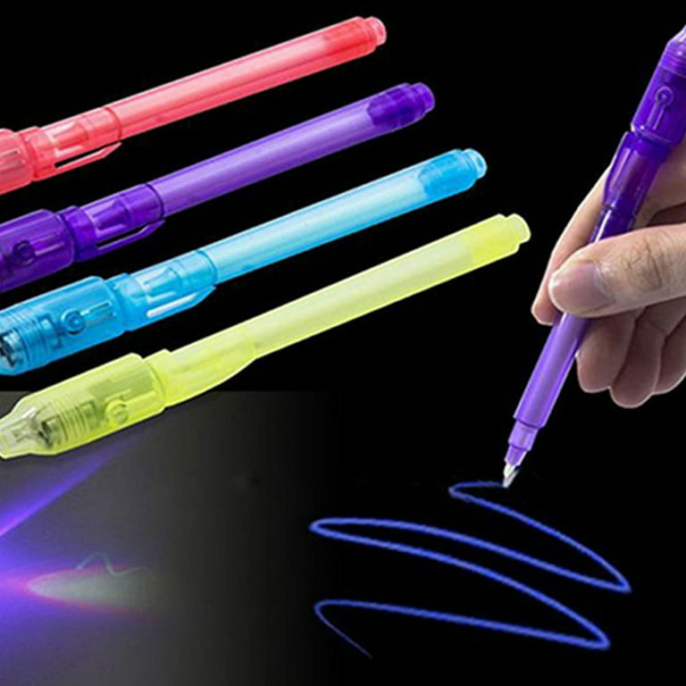 2Pcs/lot 2 In 1 Magic Light Pen Invisible Ink Pen,Secrect Message pens,for  Drawing Fun Activity Kids Party Favors Gift