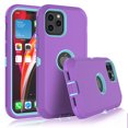 thumbnail image 3 of Njjex iPhone 12 Pro Max Cases, Sturdy Phone Case for iPhone 12 Pro Max 6.7", Full-Body Shockproof Protection Heavy Duty Armor Hard Plastic Rubber Rugged Bumper 3-in-1 Case Cover - Purple, 3 of 7