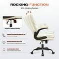 thumbnail image 3 of JONPONY Leather Office Chair, Big and Tall Office Chair 400LBS Wide Seat Ergonomic Computer Desk Chair High Back Executive Leather Chair Adjustable Task Chair Lumbar Back with 1-Year Warranty, White, 3 of 13