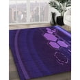 thumbnail image 3 of Ahgly Company Machine Washable Indoor Square Transitional ly Purple Area Rugs, 4' Square, 3 of 7