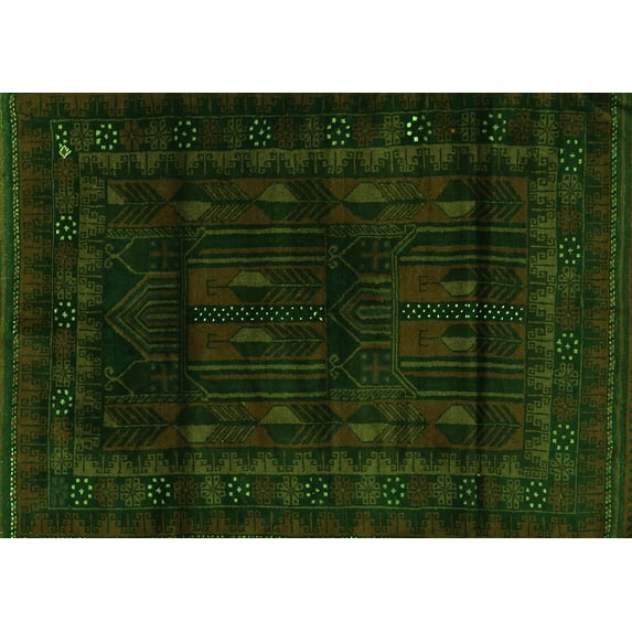 Ahgly Company Indoor Rectangle Persian Green Traditional Area Rugs, 6' x 9'